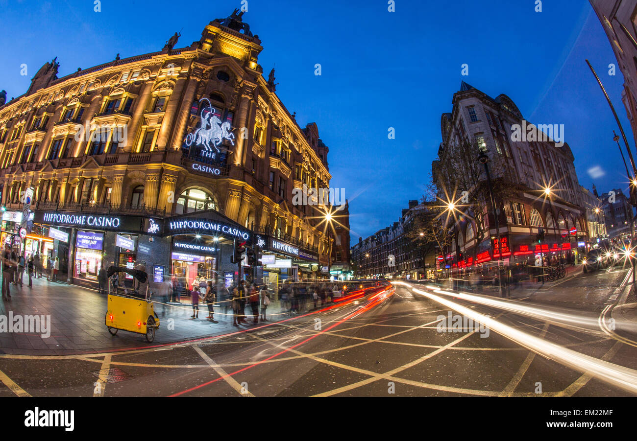 Charing Cross road At night London UK Stock Photo