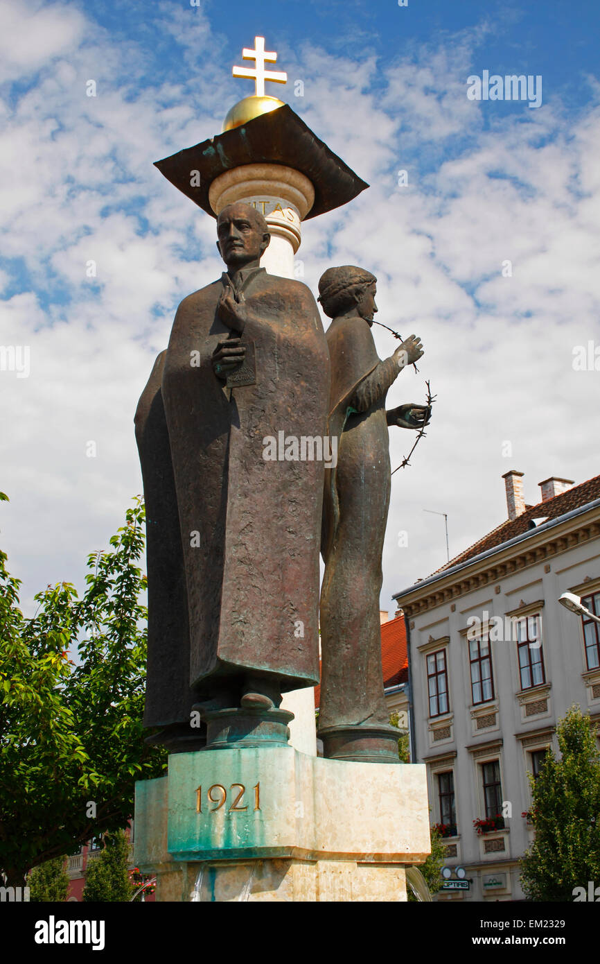 Monument In The Old Town Of Sopron; Gyor-Moson-Sopron Hungary Stock Photo