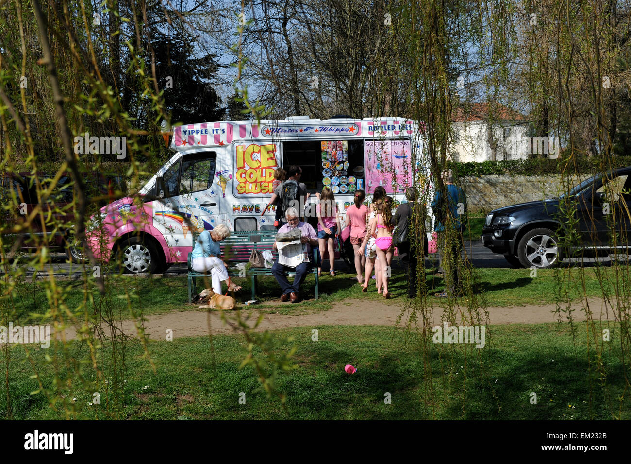 Ice cream van in Great Ayton in North Yorkshire, England, Great Britain