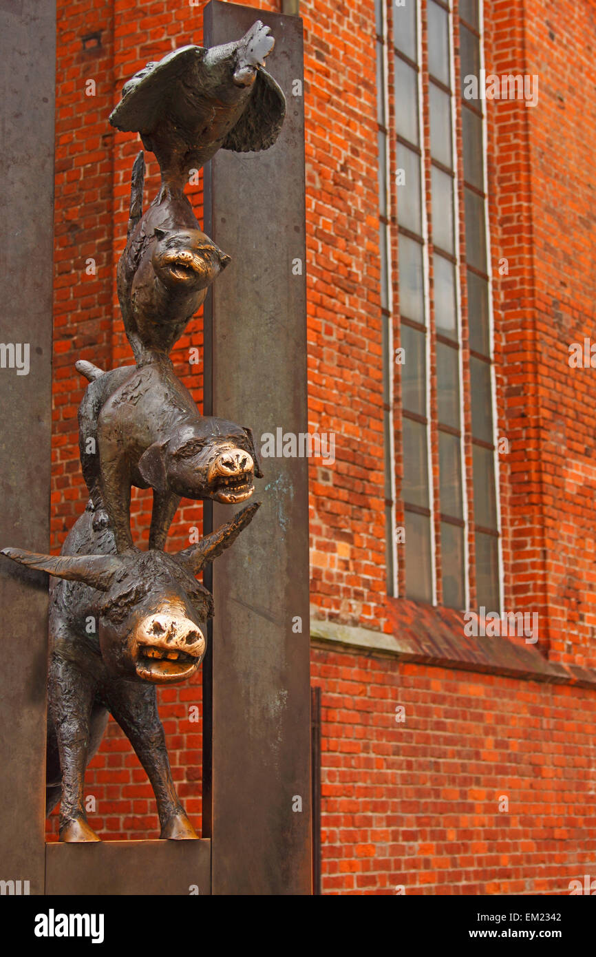 Monument To The Musicians Of Bremen; Riga Latvia Stock Photo