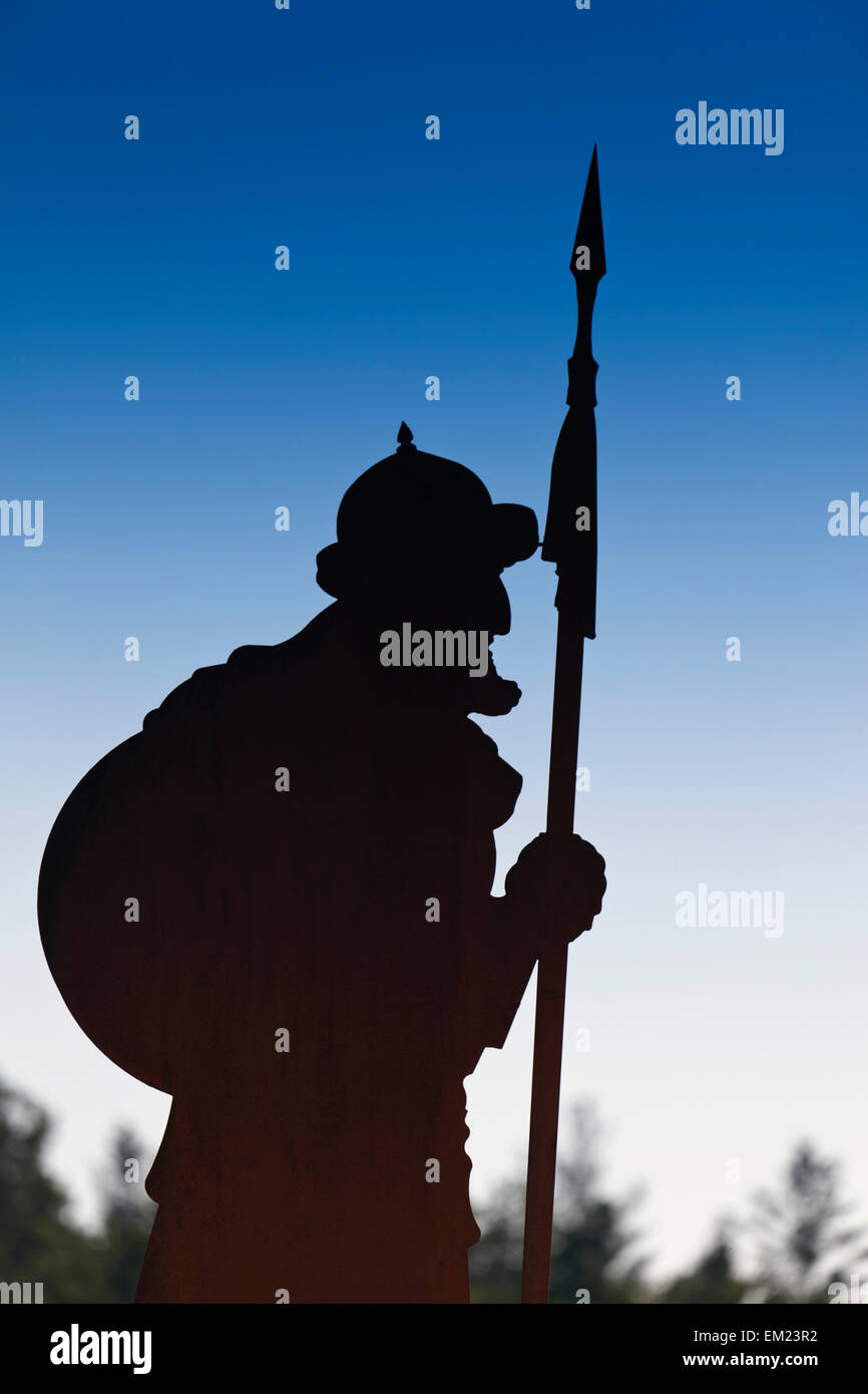 Silhouette,History,Statue,Soldier,Spear,Moorish Stock Photo