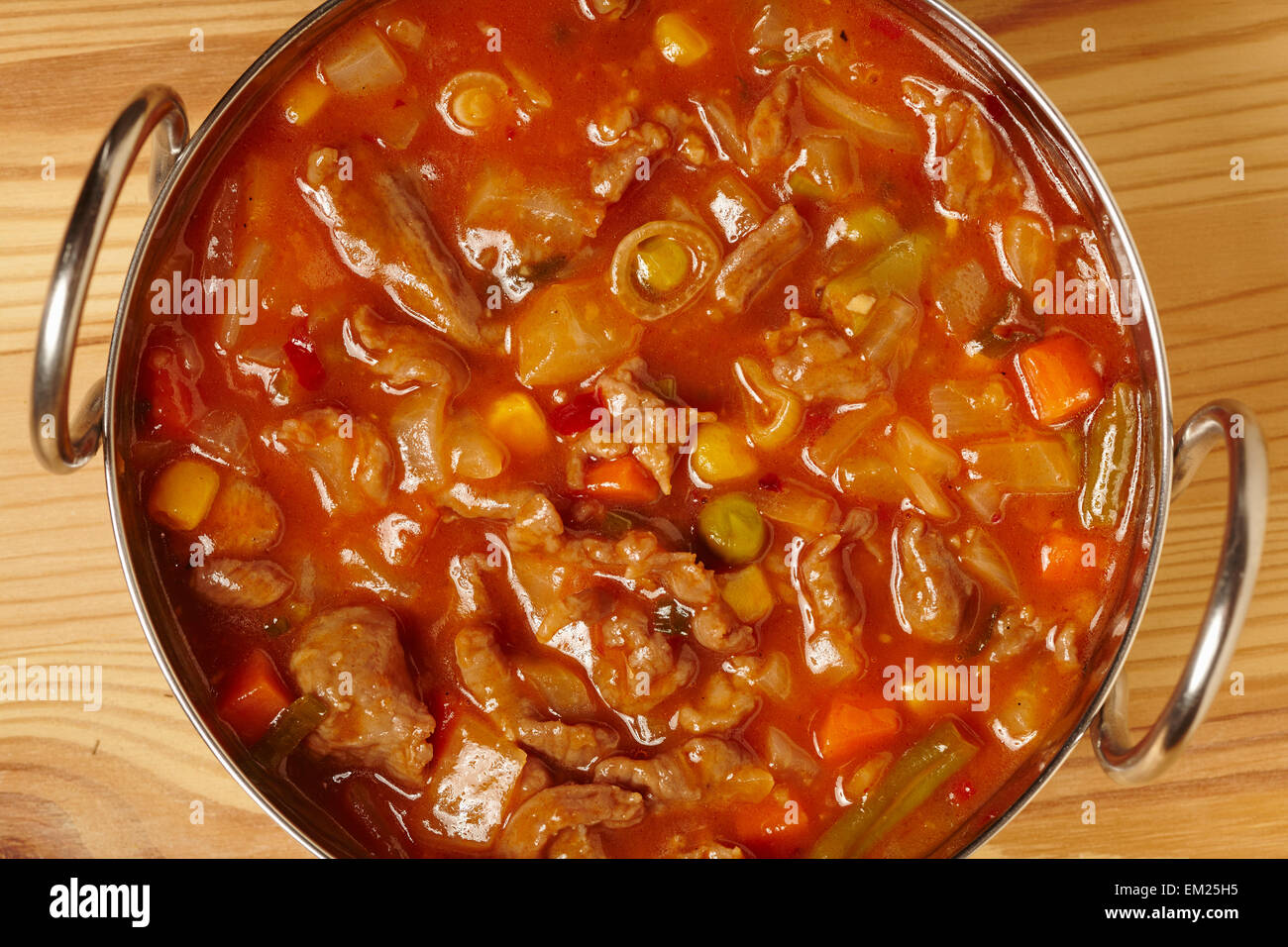 Sichuan Lamb as prepared in the Indian/Chinese style. Authentically from Calcutta India. Stock Photo
