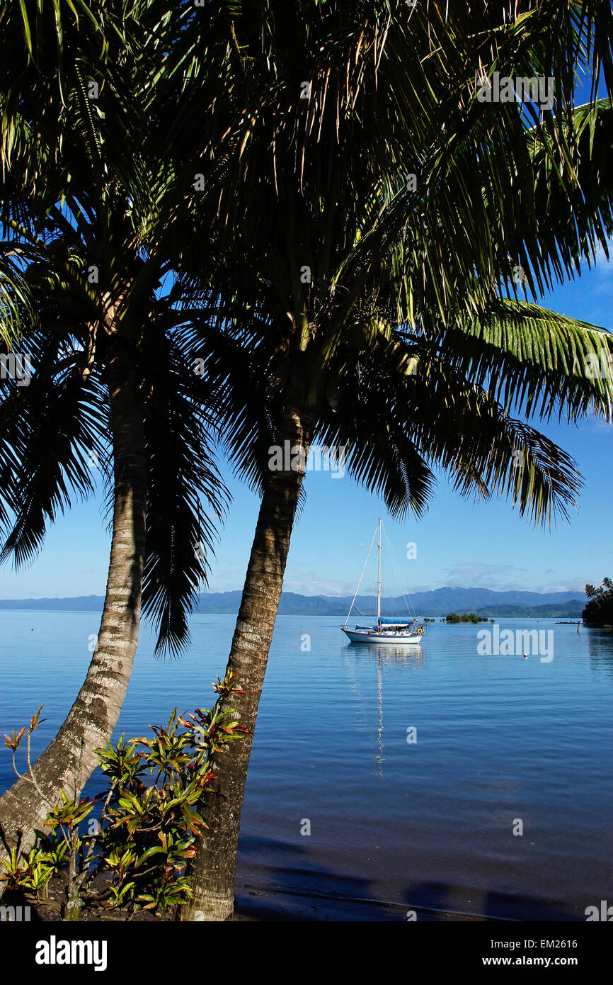 Savusavu harbor, Vanua Levu island, Fiji, South Pacific Stock Photo