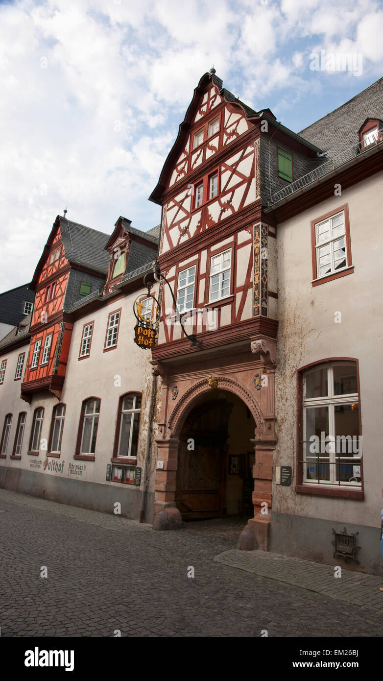 Posthof Building; Bacharach Rhineland-Palatinate Germany Stock Photo