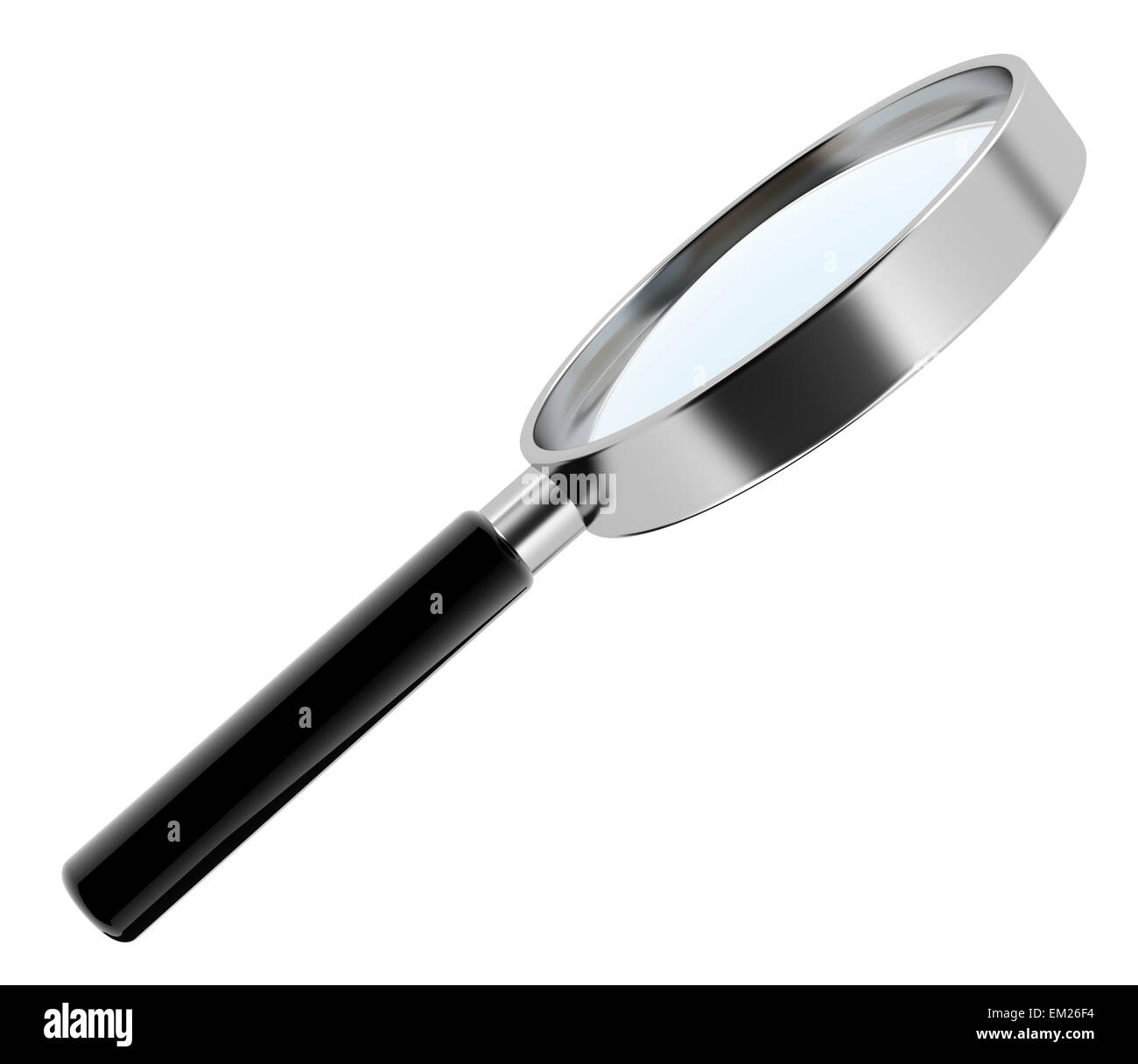 metallic 3D hand lens isolated on white background Stock Photo Alamy