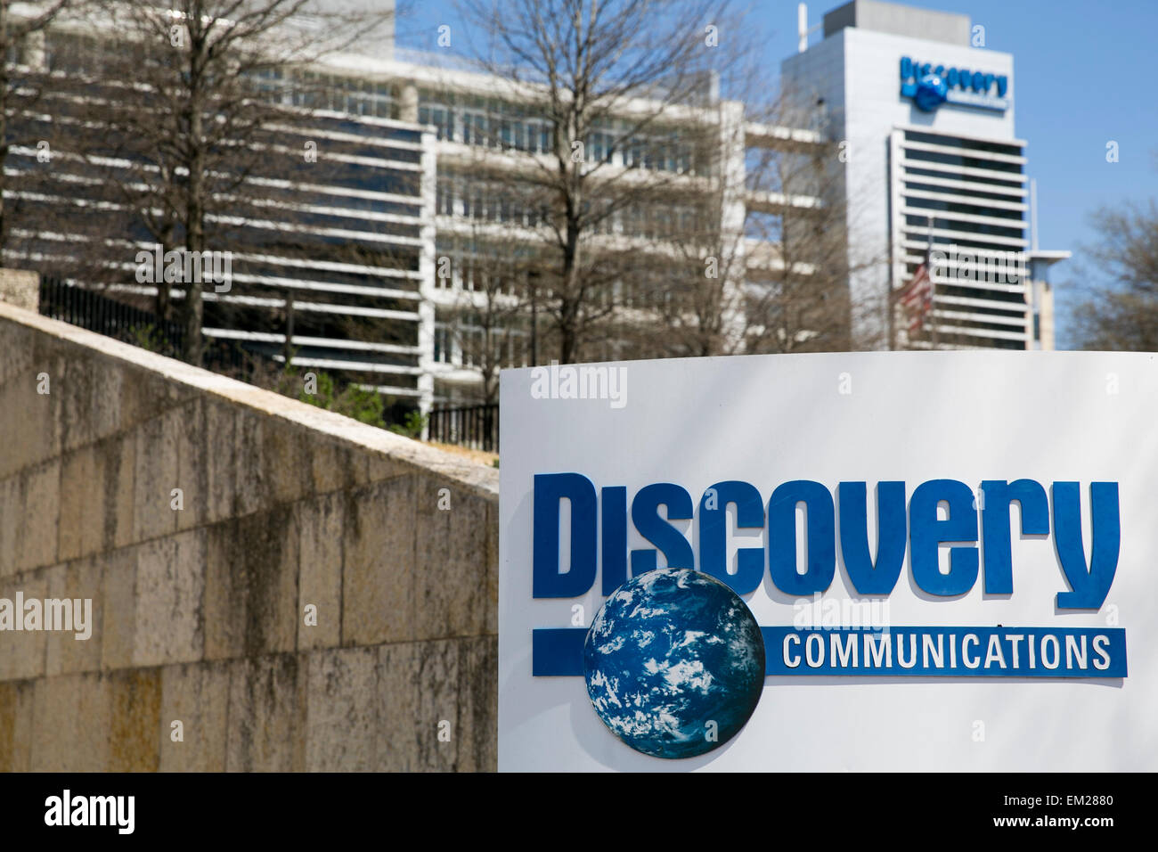 An exterior view of the headquarters of Discovery Communications in