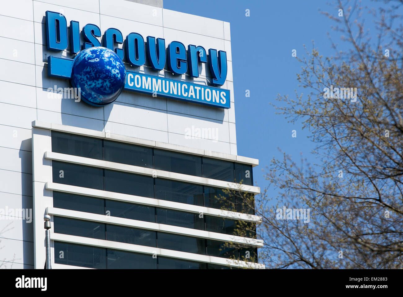 An exterior view of the headquarters of Discovery Communications in