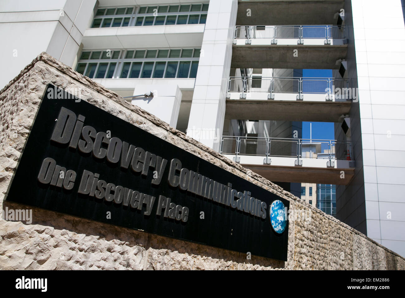 An exterior view of the headquarters of Discovery Communications in