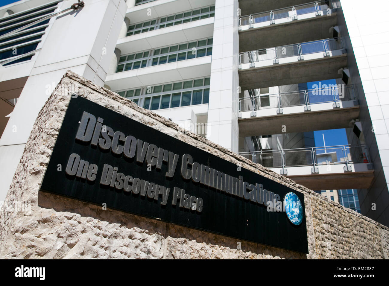An exterior view of the headquarters of Discovery Communications in