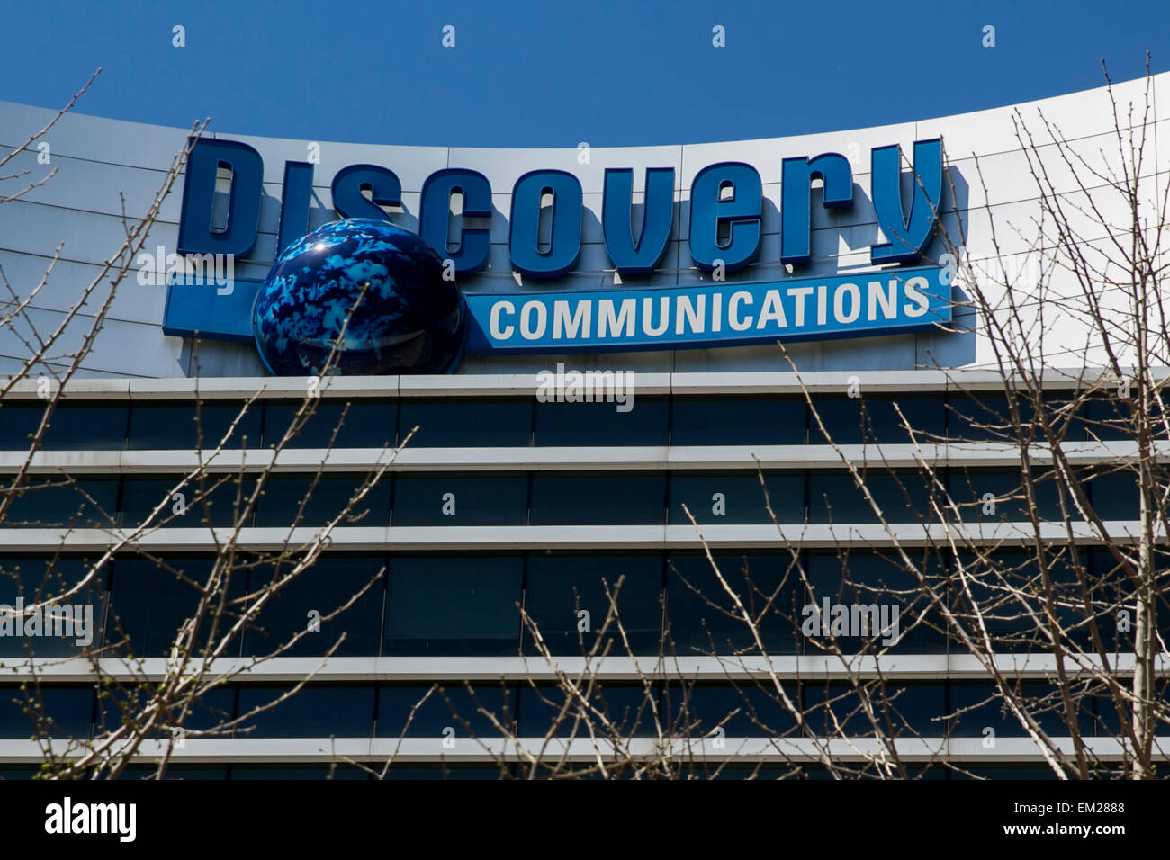 An exterior view of the headquarters of Discovery Communications in