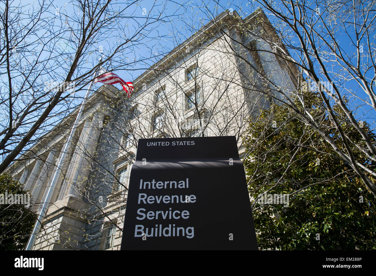 An exterior view of the Internal Revenue Service (IRS) headquarters