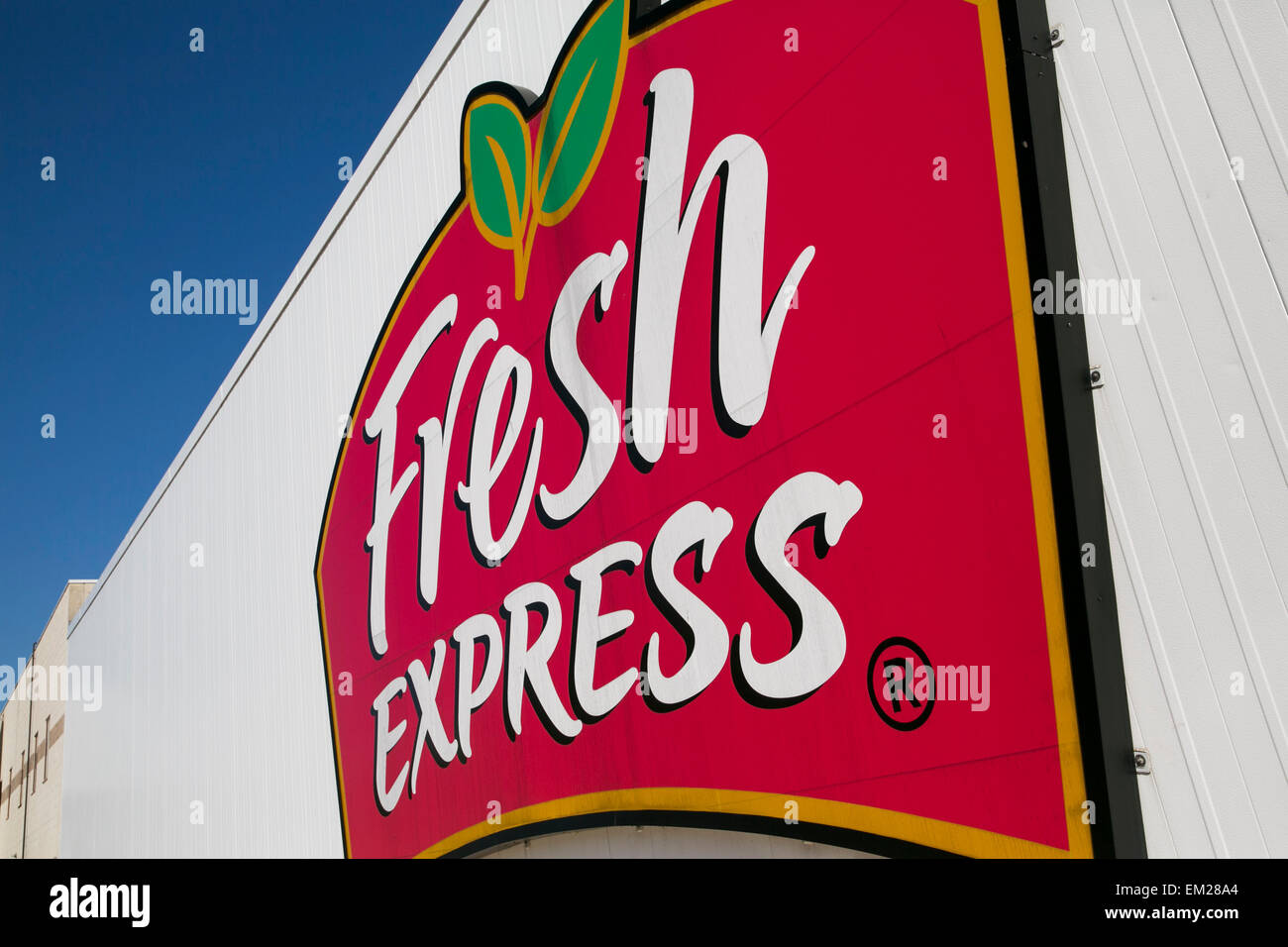 A logo sign outside a facility operated by Fresh Express in Harrisburg, Pennsylvania. Stock Photo