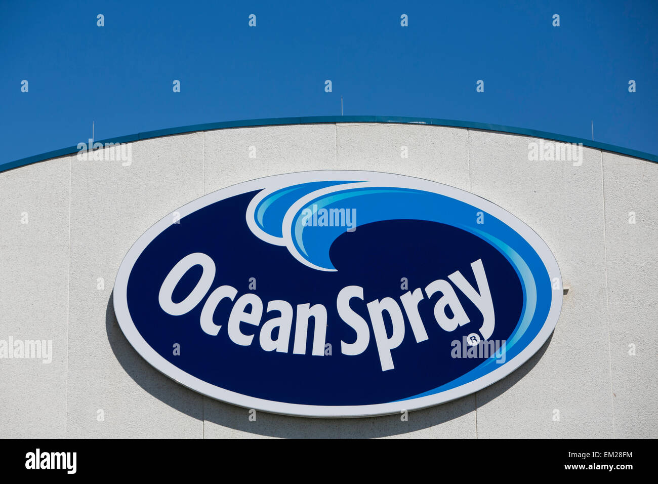 A logo sign outside of a facility operated by Ocean Spray in Allentown, Pennsylvania. Stock Photo