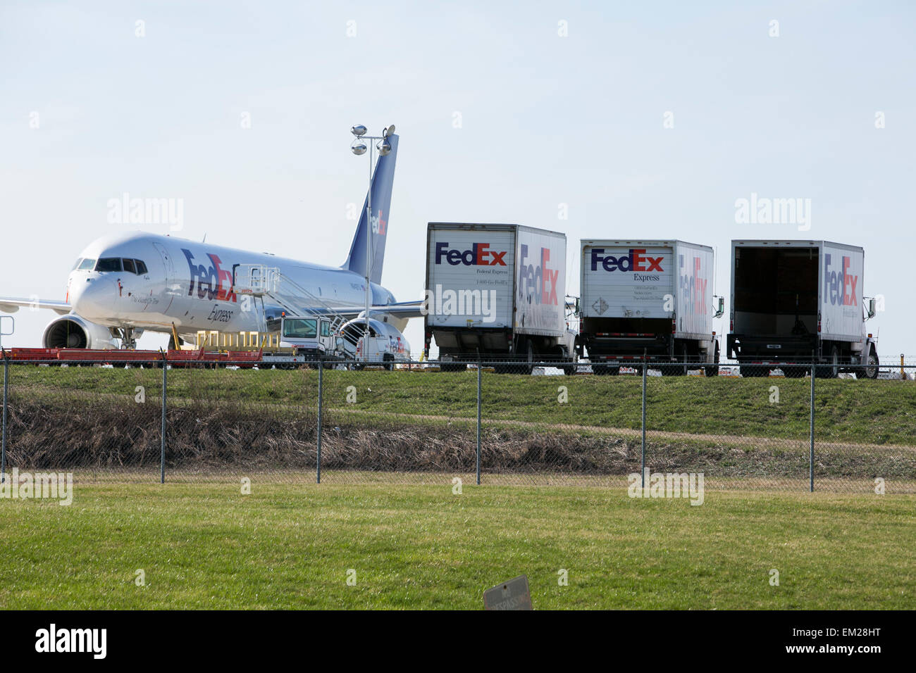 FedEx cargo planes at the Lehigh Valley International Airport in