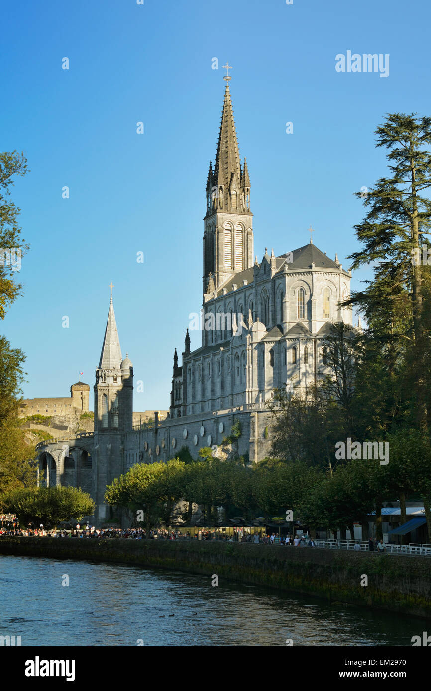 Sanctuary Of Our Lady Of Lourdes And The Gave De Pau River; Lourdes ...