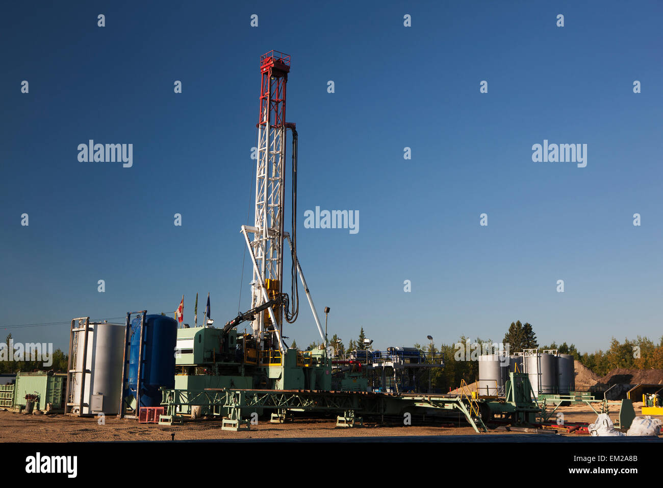 Drilling Rig Site; Alberta Canada Stock Photo Alamy