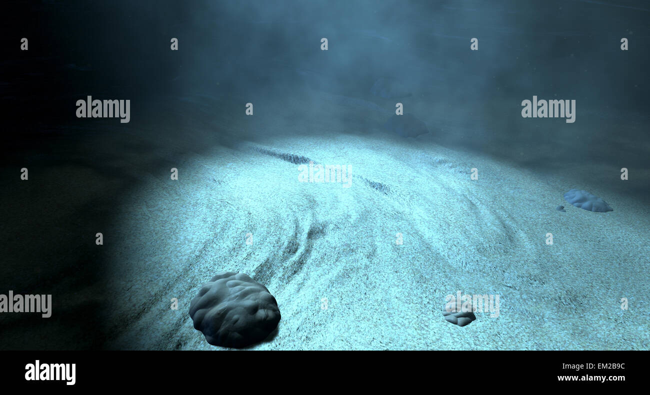 An Underwater Scene At The Bottom Of The Ocean Floor Showing Sand