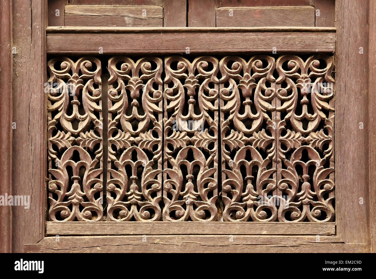 Old wooden traditional Nepalese window detail. Nepal Stock Photo Alamy