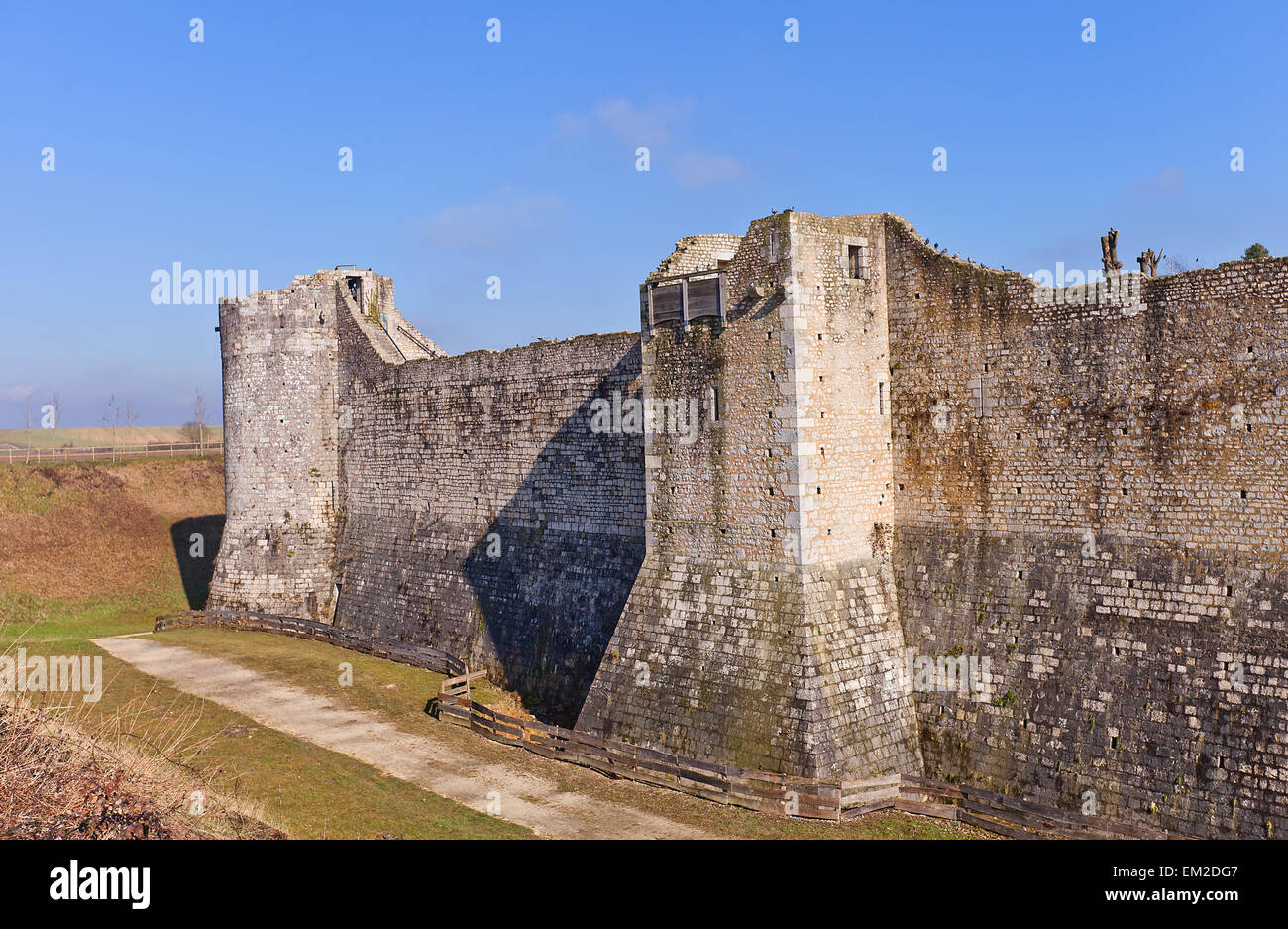 Medieval Rampards Towers (circa XIII c.) of medieval ramparts in Provins town, France ...