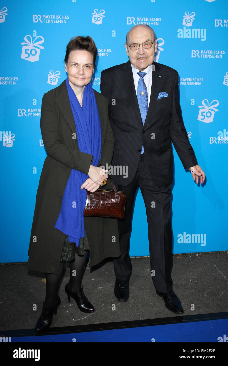 50th anniversary of German regional TV station Bayerischer Rundfunk at Studio 9 at Bavaria Filmstadt studios  Featuring: Dr.Sabine Scharnagl,Wilfried Scharnagl Where: Munich, Germany When: 11 Oct 2014 Stock Photo