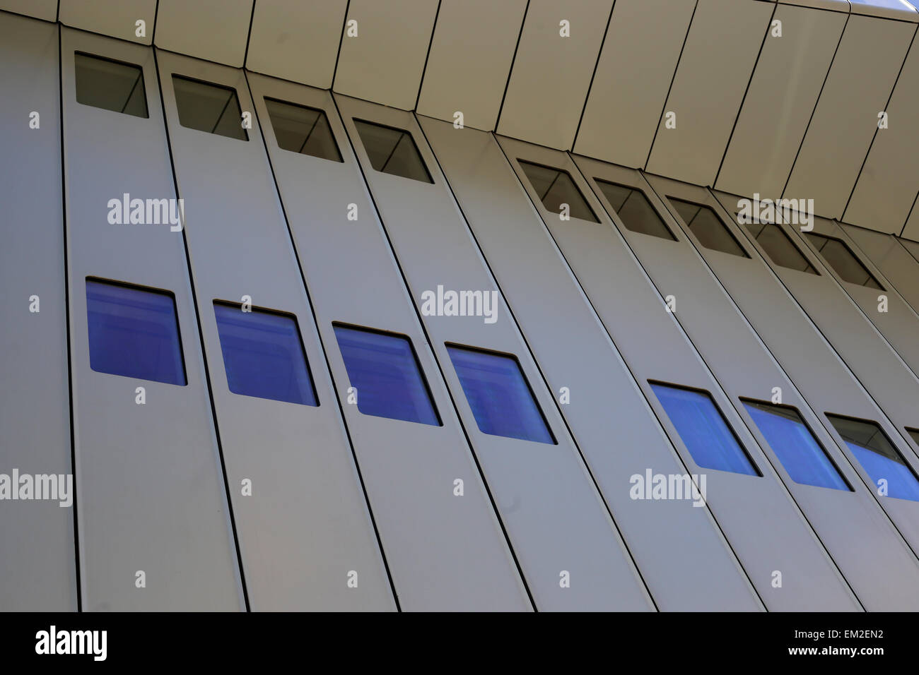 Architectural detail on the side of the new Whitney Museum of American Art, New York City Stock Photo