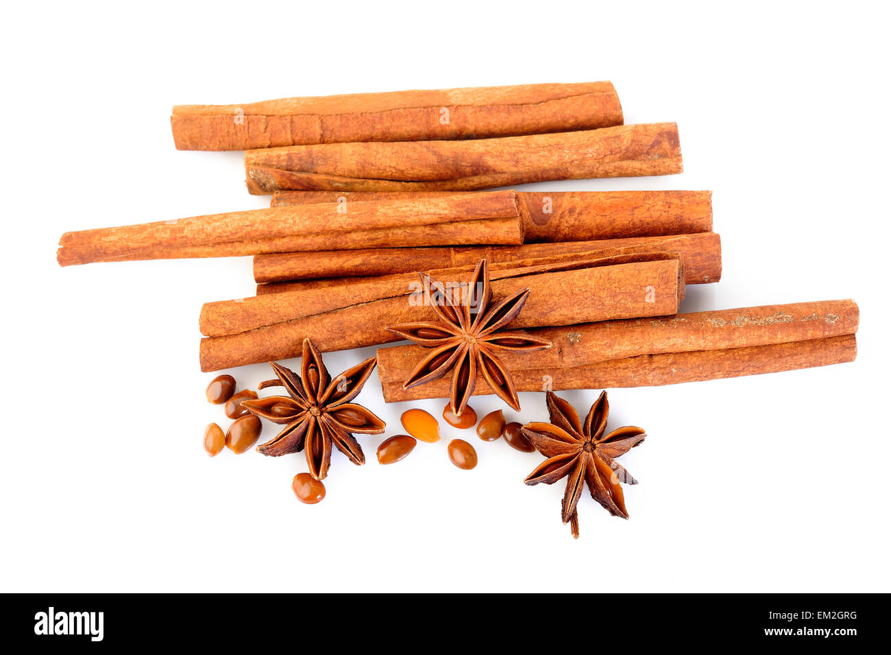 cinnamon stick and star anise spice Stock Photo