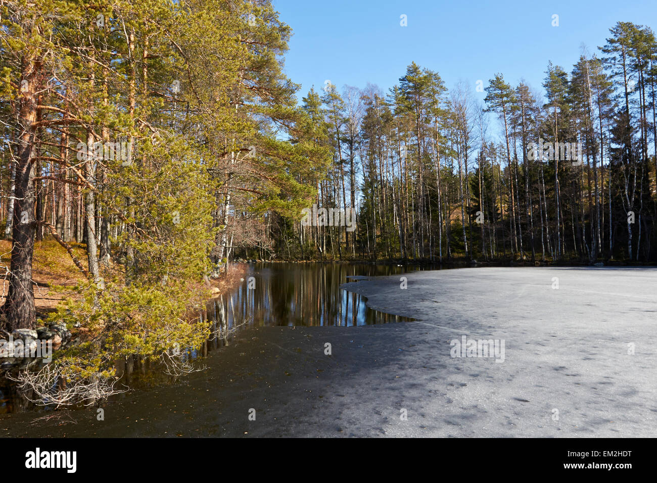 melting ice at Kärnäkoski, Savitaipale Finland Stock Photo