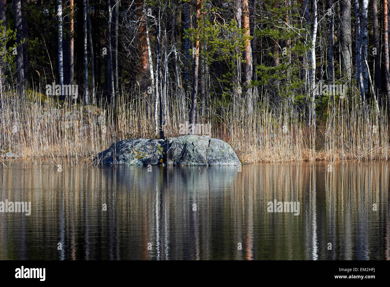 lake scene at Kärnäkoski, Savitaipale Finland Stock Photo