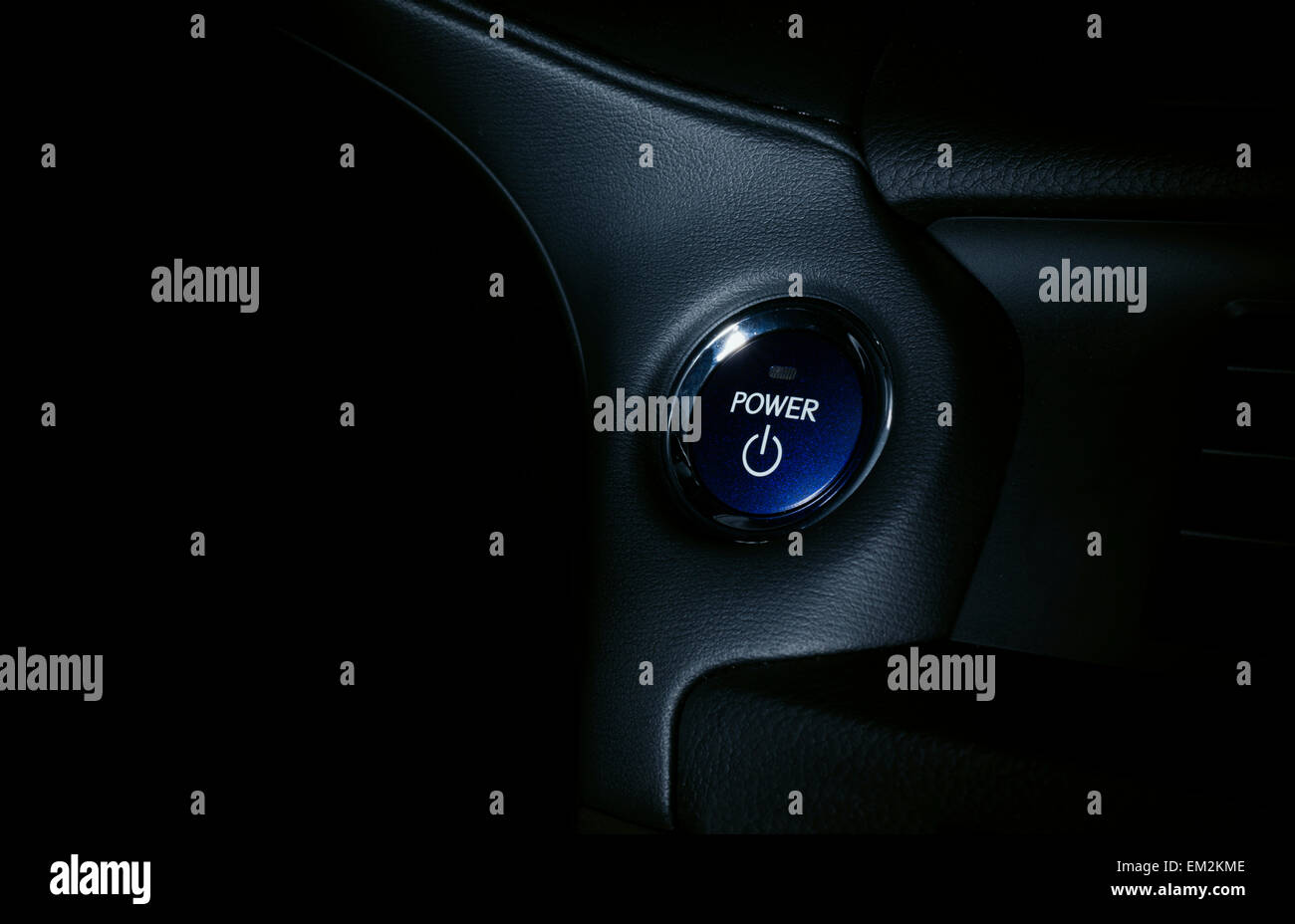 Electric Car start ignition button Stock Photo Alamy