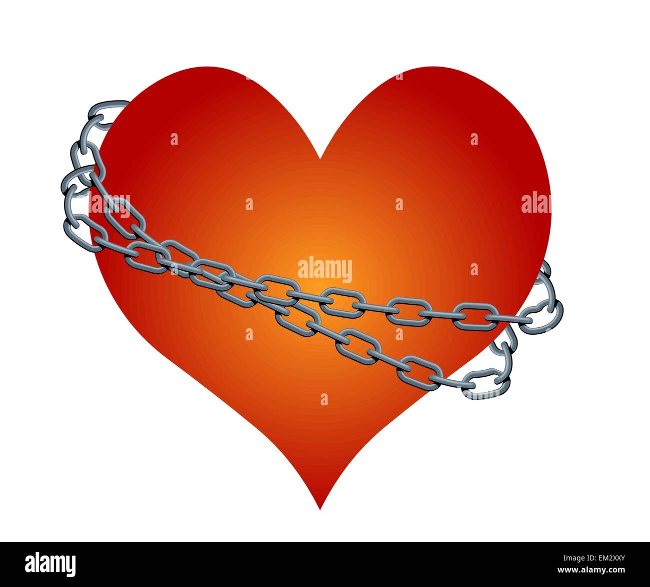 chained heart - vector Stock Vector