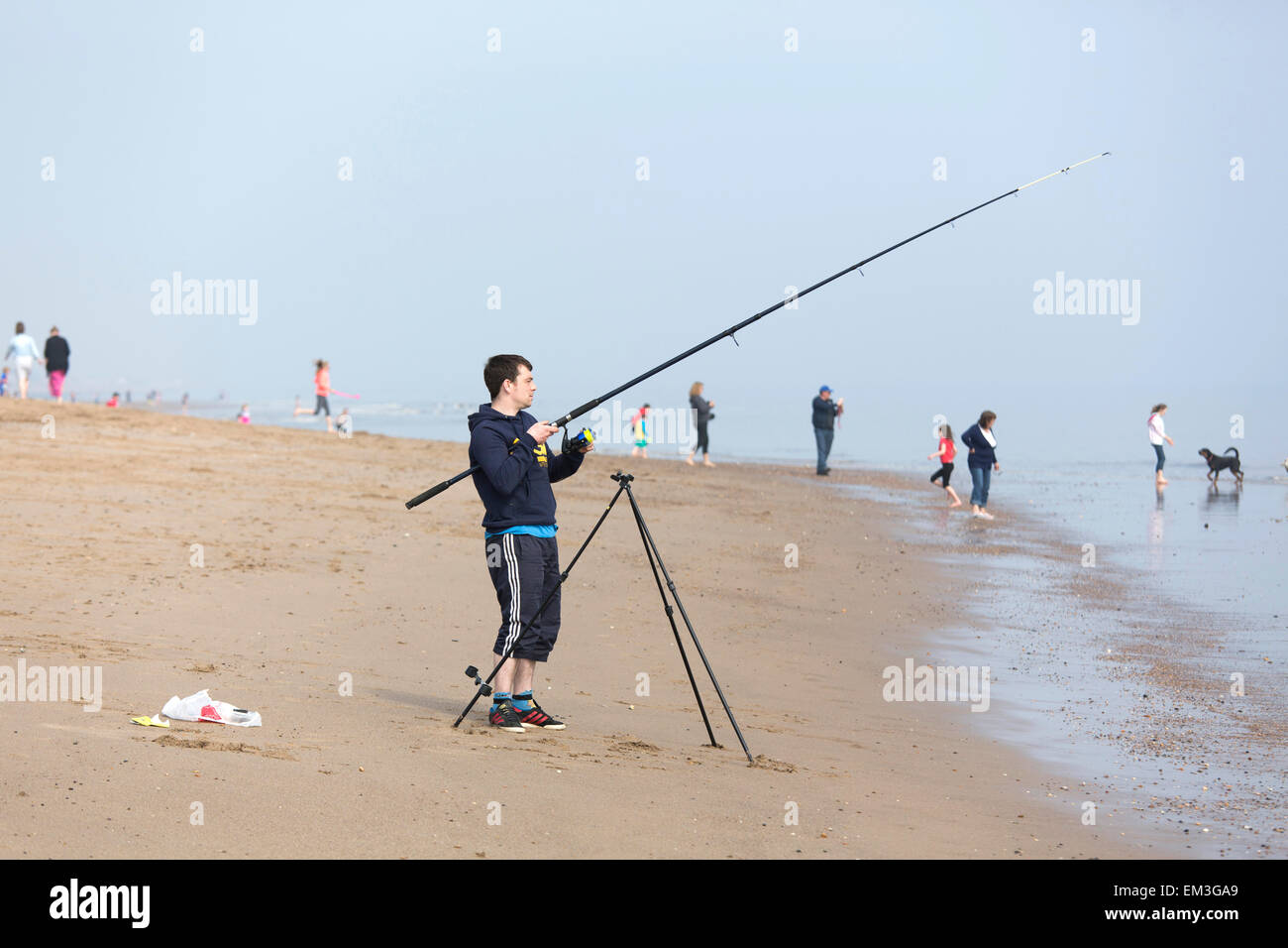 Fishing on the beach hires stock photography and images Alamy