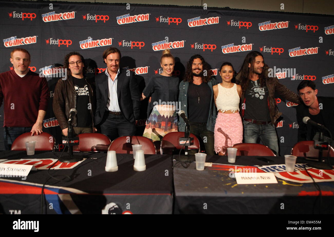 New York Comic Con 2014 at the Javits Center  Featuring: Black Sails Casts From L to R,Jon Steinberg,Robert Levine,Toby Stephens,Hannah New,Luke Arnold,Jessica Parker Kennedy,Zach Mcgowan,Toby Schmitz Where: New York, United States When: 11 Oct 2014 Stock Photo
