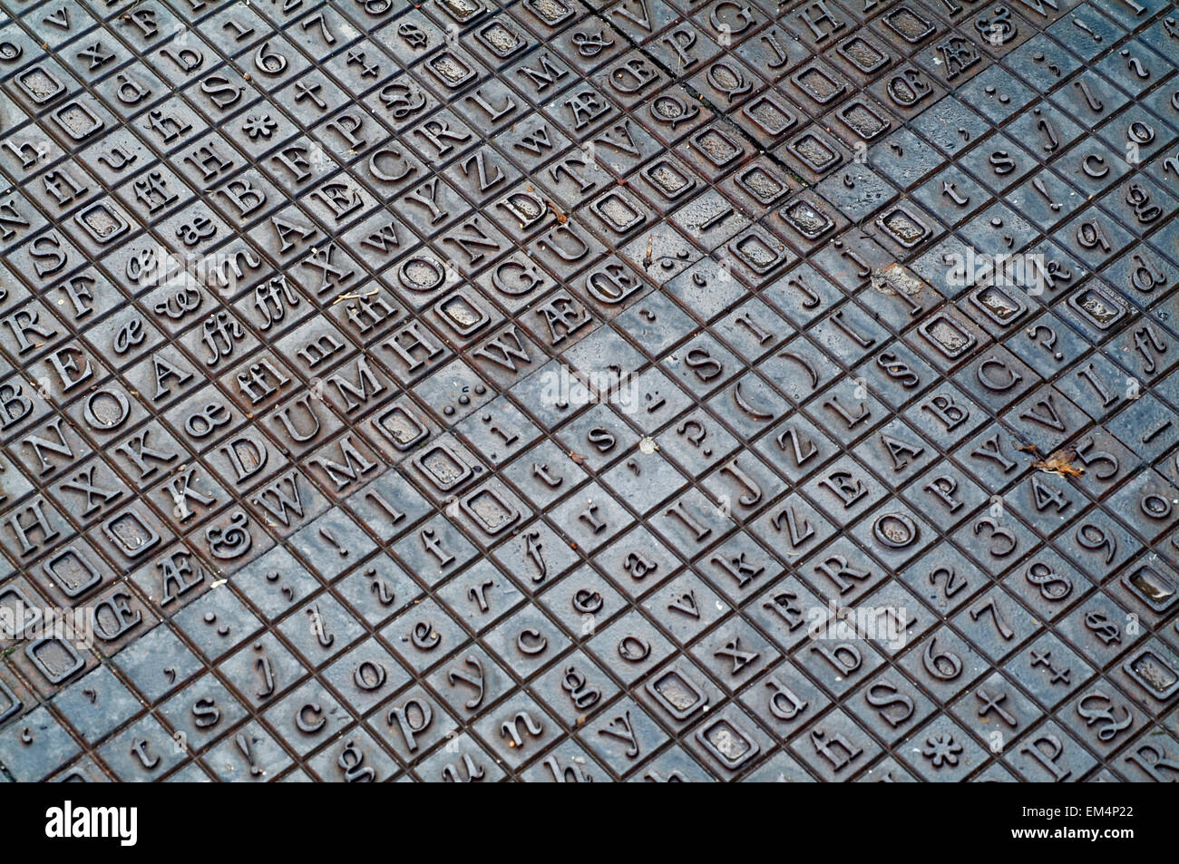Cast iron letters and numbers flooring in norfolk england UK europe