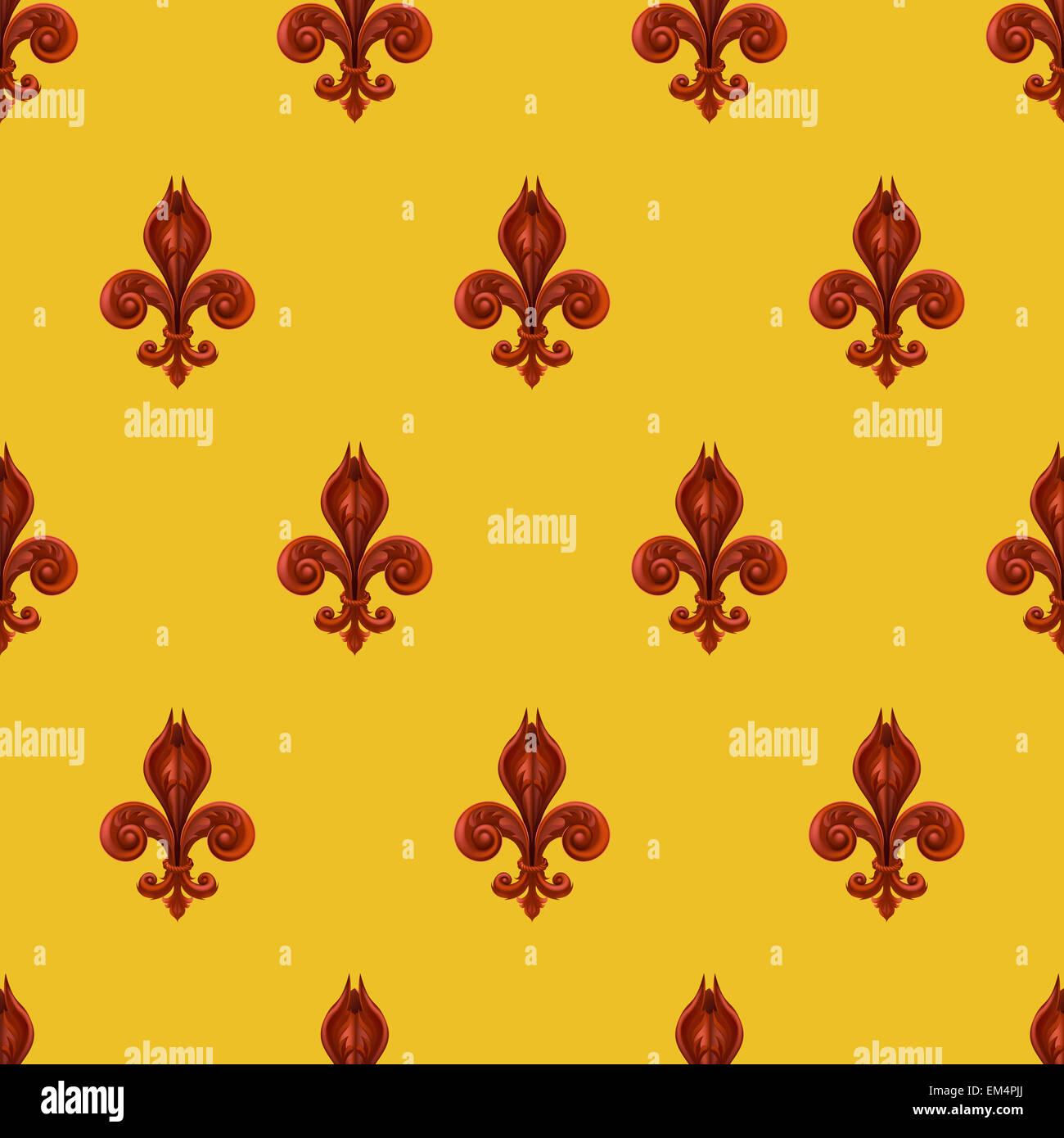 A seamles background featuring a pattern of fleur se lis Stock Photo