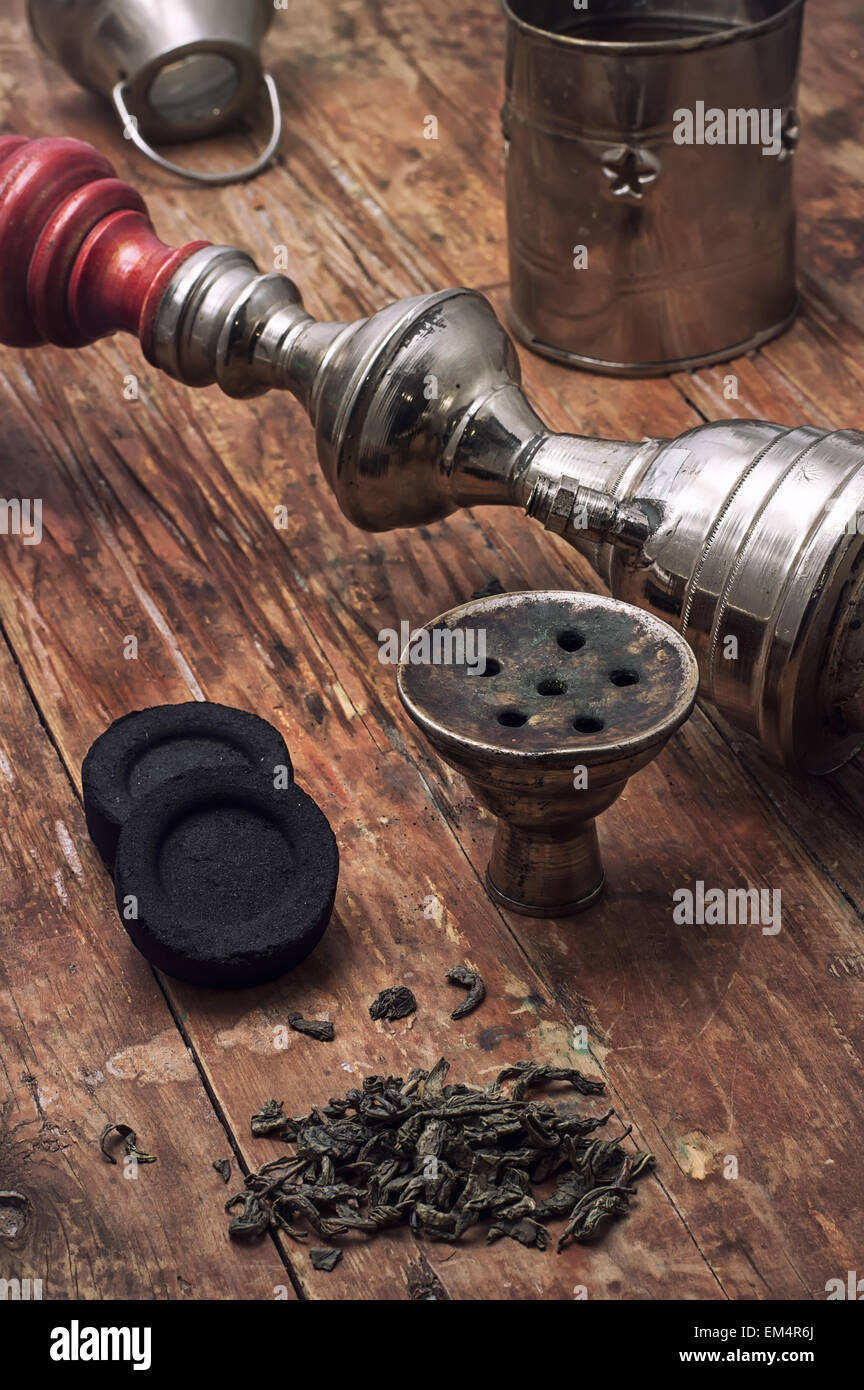 details of smoking hookah and coals to it.Selective focus Stock Photo Alamy
