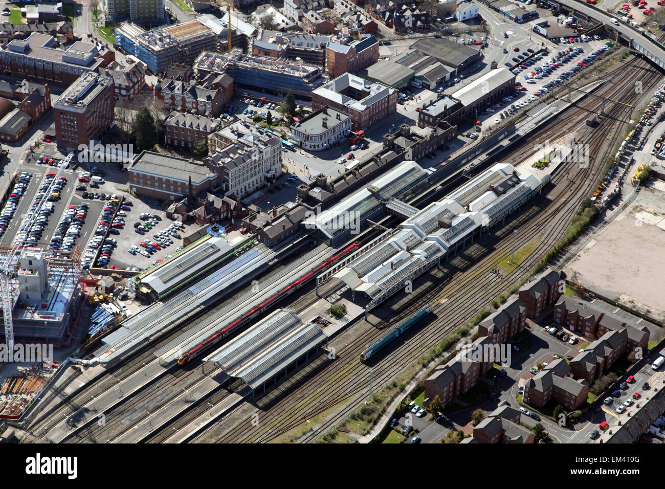aerial view of Chester Railway Station in Chester, Cheshire, UK Stock Photo Alamy