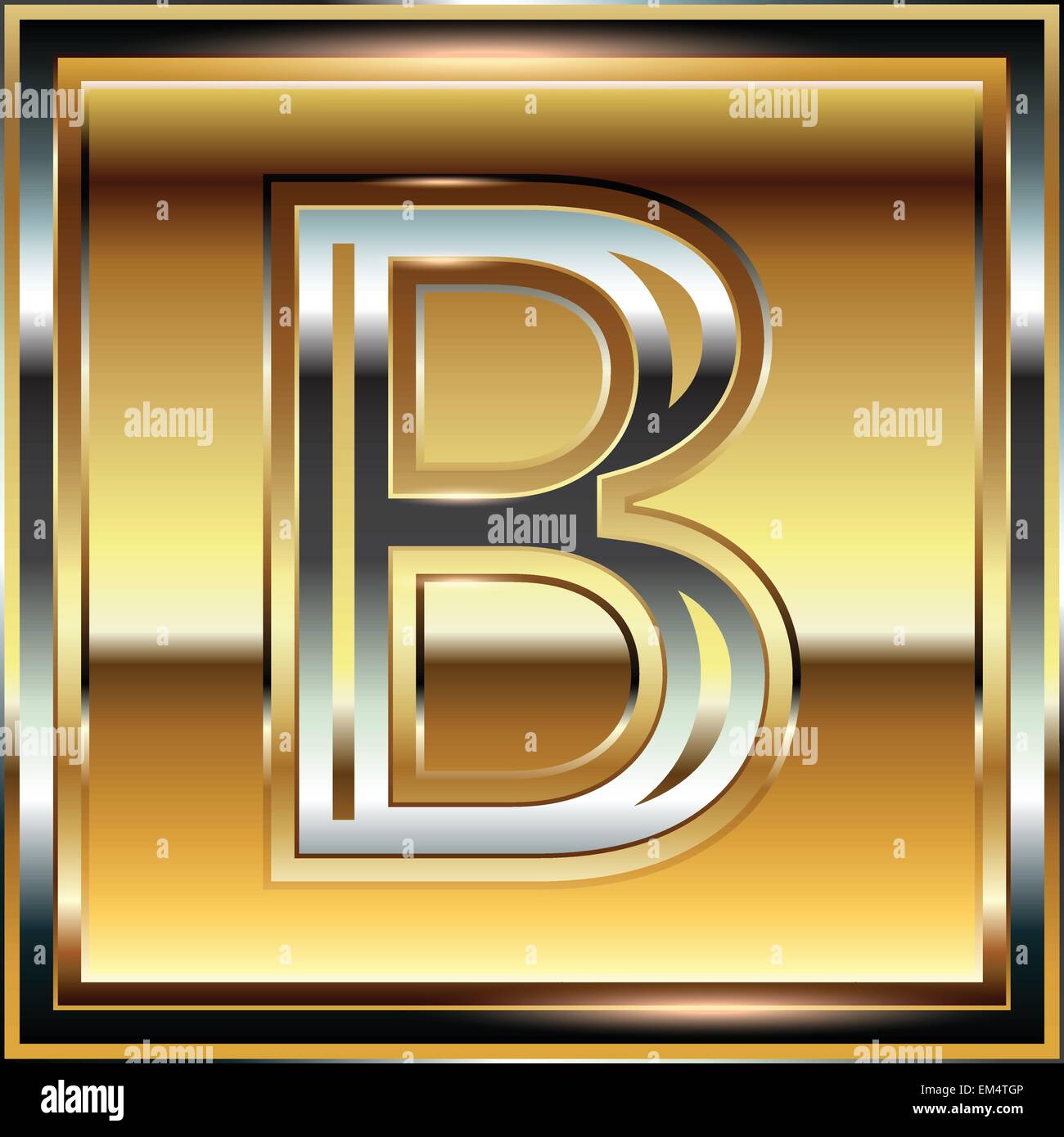 Golden Font illustration LETTER B Stock Vector Image & Art - Alamy