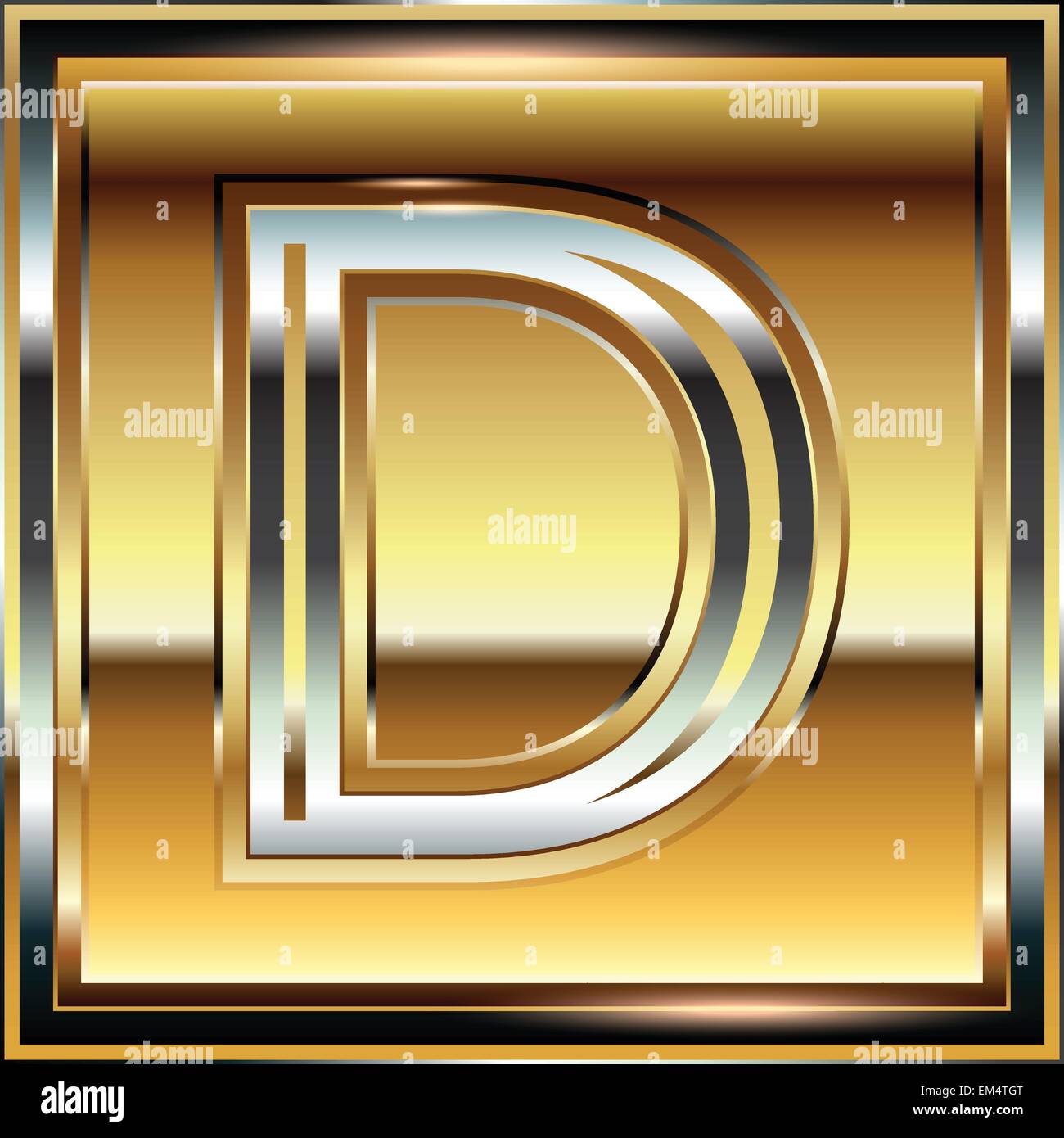 Golden Font illustration LETTER D Stock Vector Image & Art Alamy