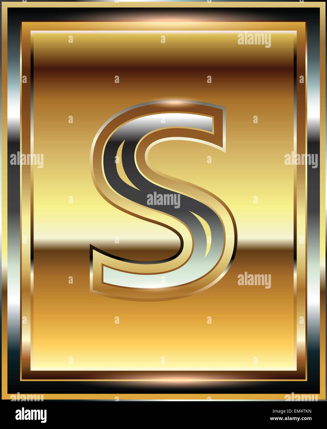 Golden Font illustration LETTER s Stock Vector Image & Art - Alamy