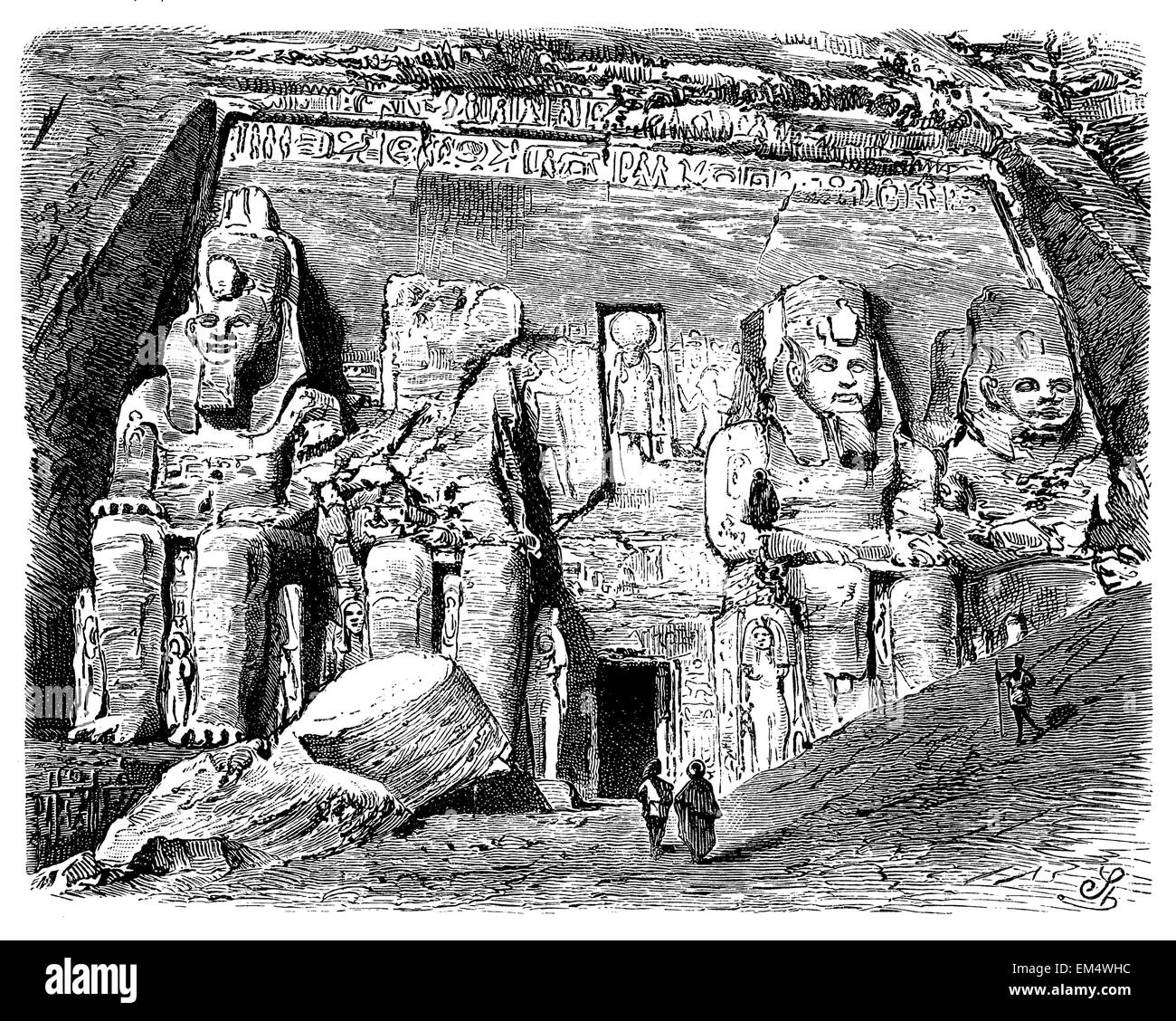 Entrance to the Great Temple of Abu Simbel Stock Photo