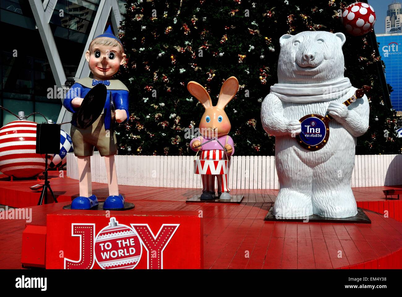 Bangokok, Thailand Lifesize animal figures with Pinocchio playing