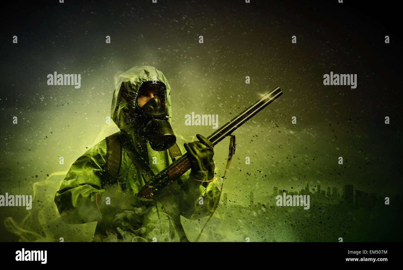 Stalker with gun Stock Photo - Alamy