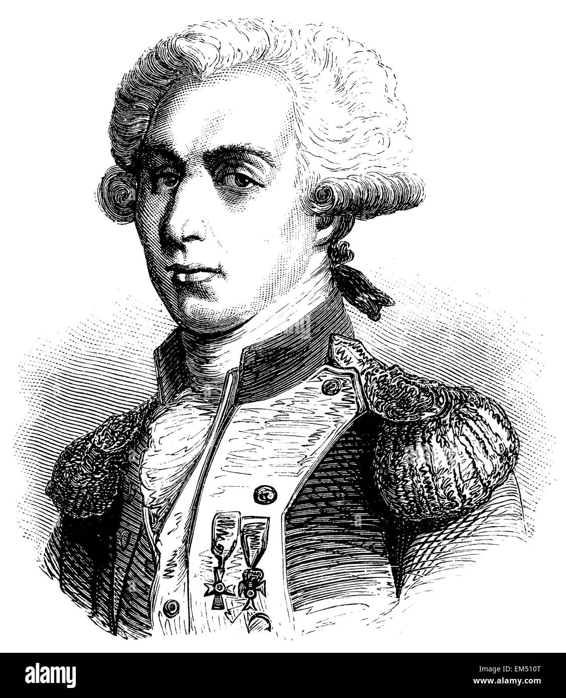 Marie Jean Paul Roch Yves Gilbert du Motier , Marquis de Lafayette Stock Photo