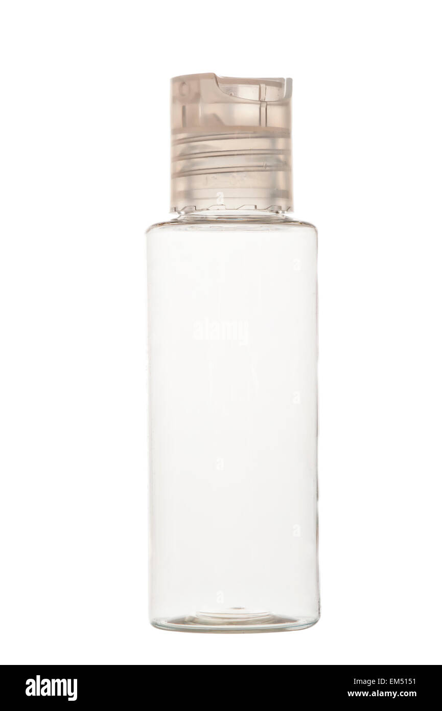 empty clear plastic bottle for cosmetics on a white background Stock Photo Alamy