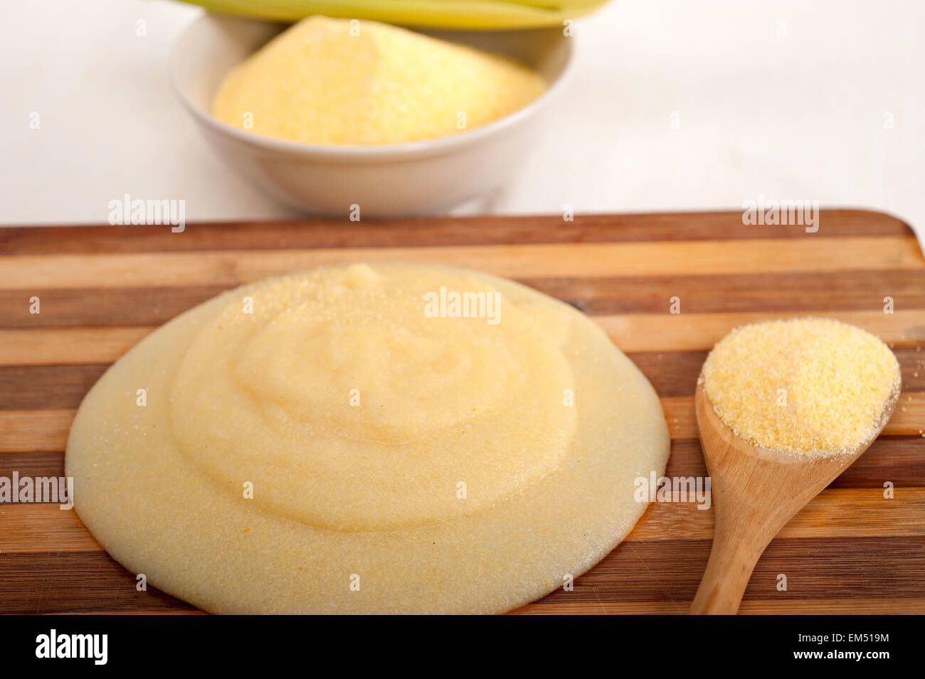 polenta corn maize flour cream Stock Photo Alamy