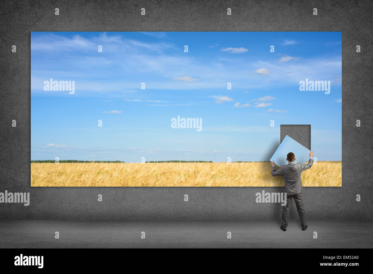businessman collects the image Stock Photo - Alamy