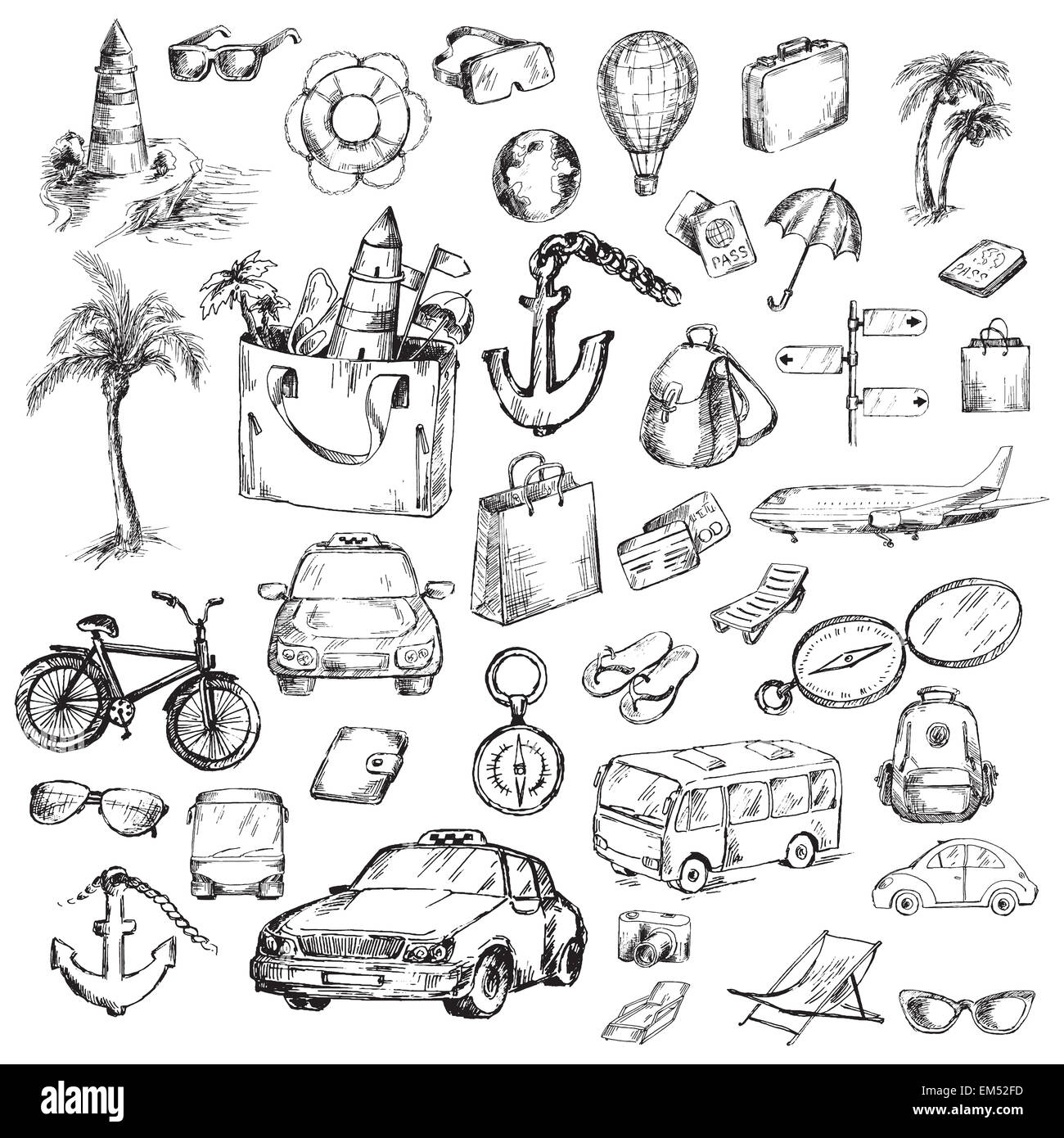 Adventure travel sketch hi-res stock photography and images - Alamy