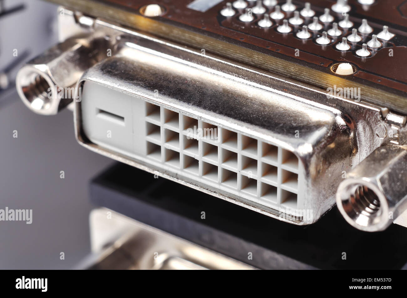 DVI video card interface on motherboard, close up Stock Photo - Alamy