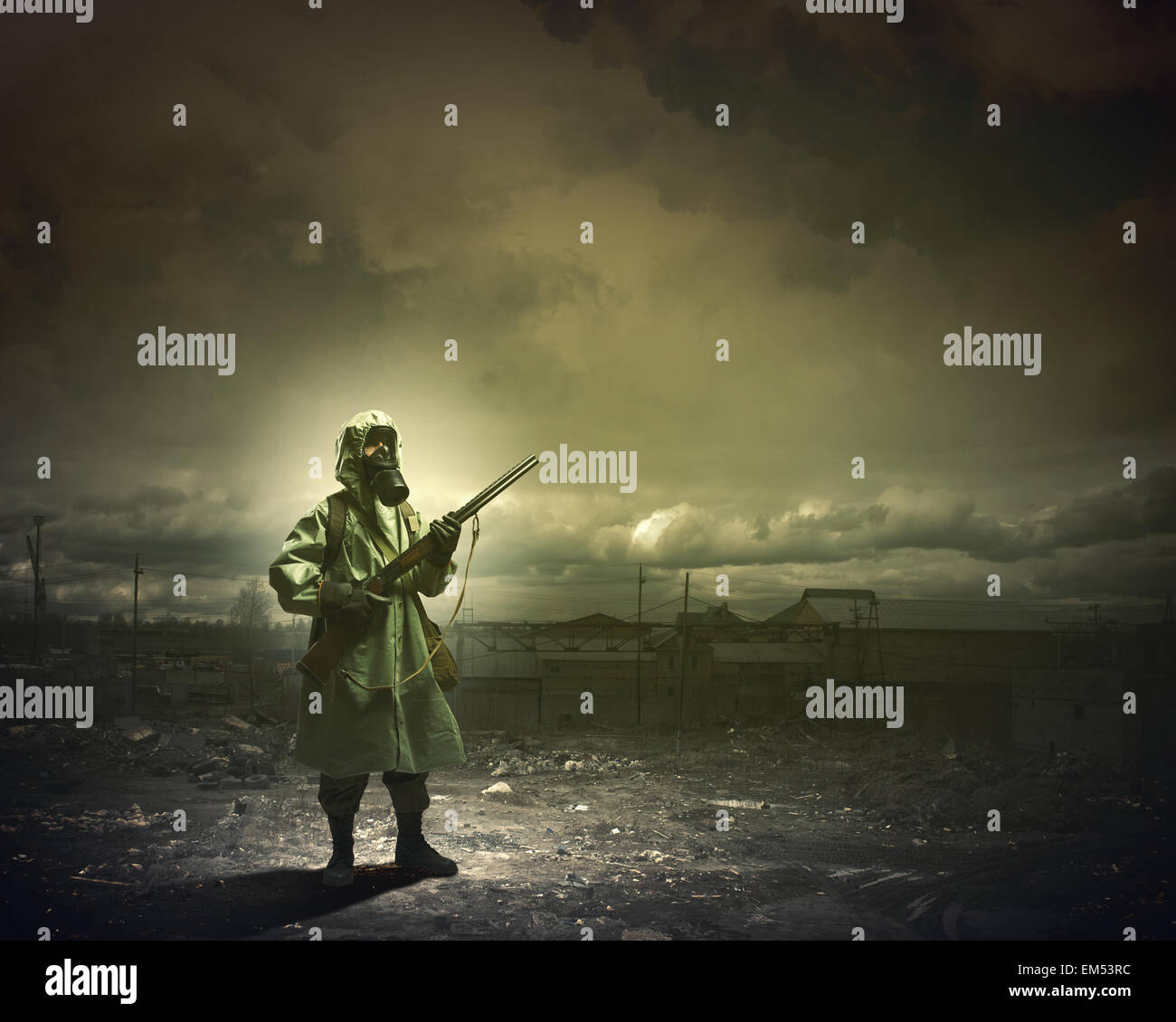 Stalker with gun Stock Photo - Alamy
