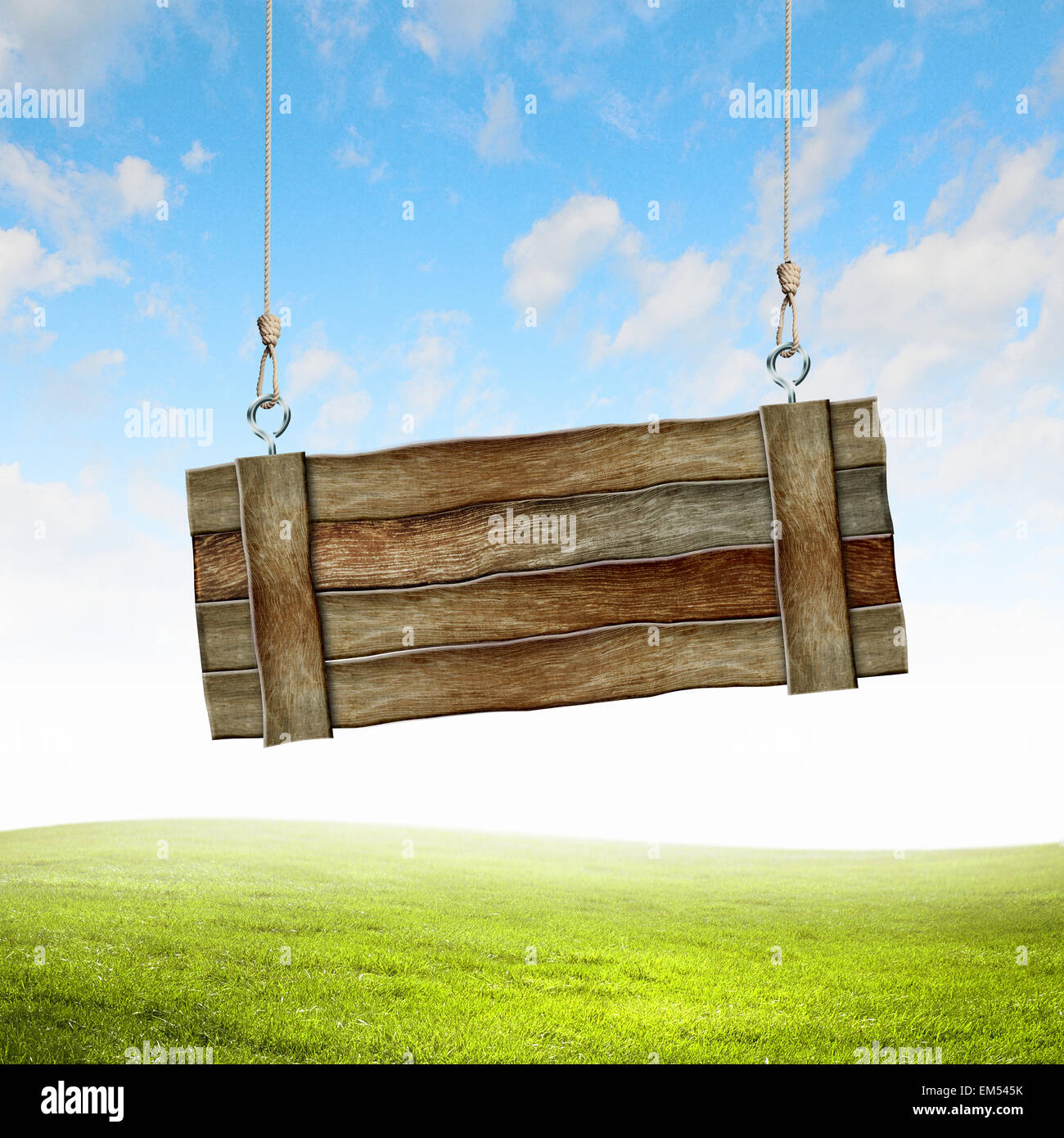 Wooden blank banner Stock Photo